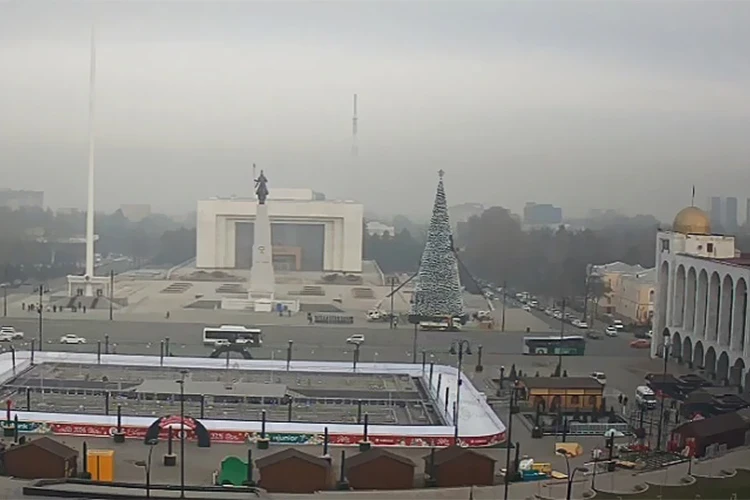 В Бишкеке на площади Ала-Тоо начали демонтаж главной новогодней елки страны