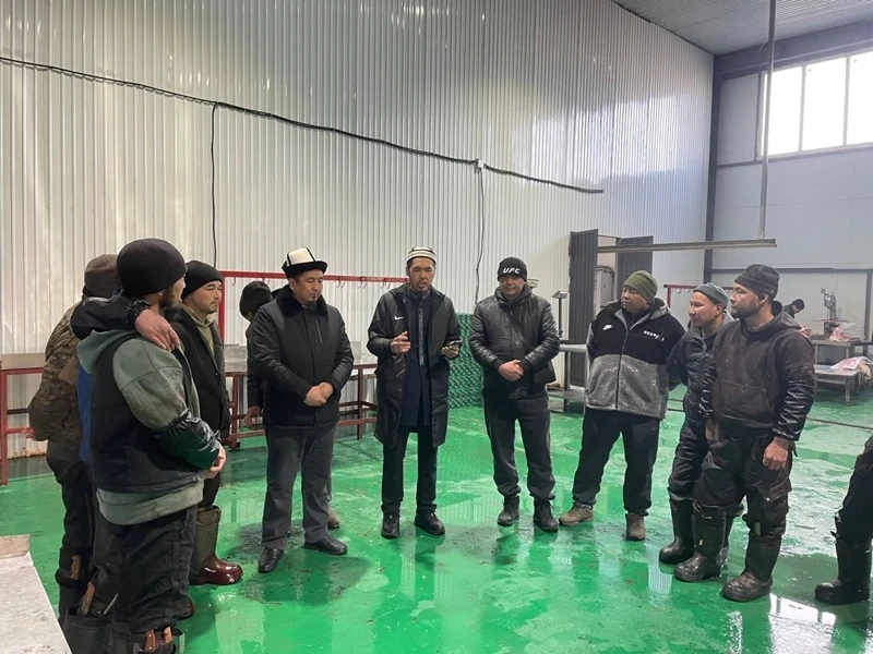 На новом скотном рынке в пригороде Бишкека разъяснили правила забоя по шариату