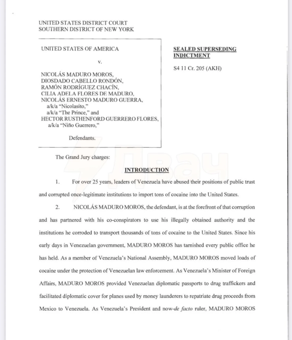 Ситуация в Венесуэле. США обнародовали список обвинений Николасу Мадуро