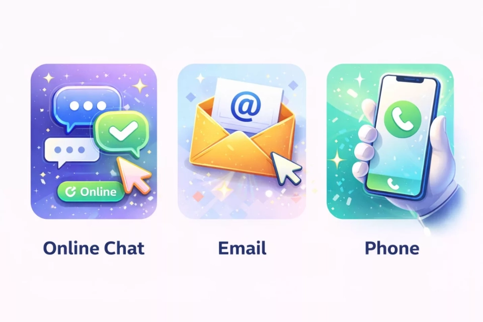 Способы связи с поддержкой Pinko: онлайн-чат, email и телефон