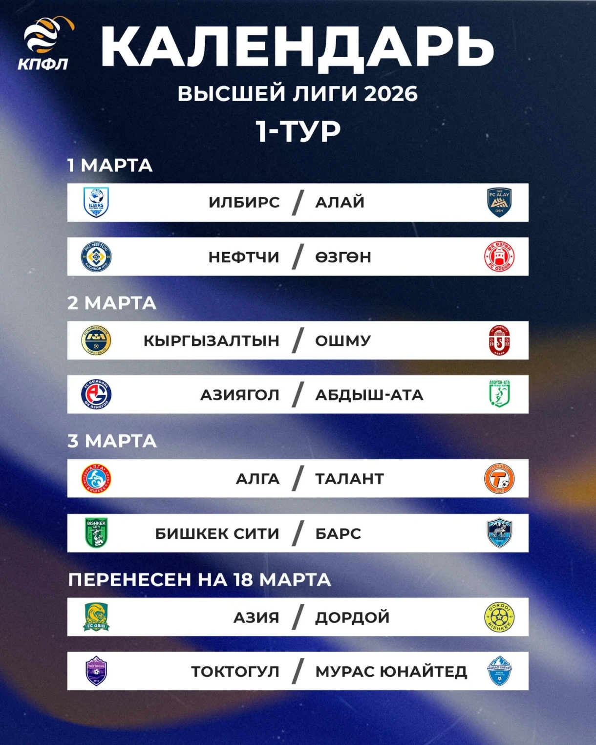 Футбол. Новый сезон стартует 1 марта: полное расписание игр Премьер-лиги