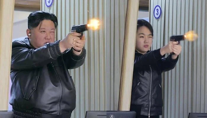 Лидер КНДР Ким Чен Ын испытал новый пистолет на заводе по производству боеприпасов